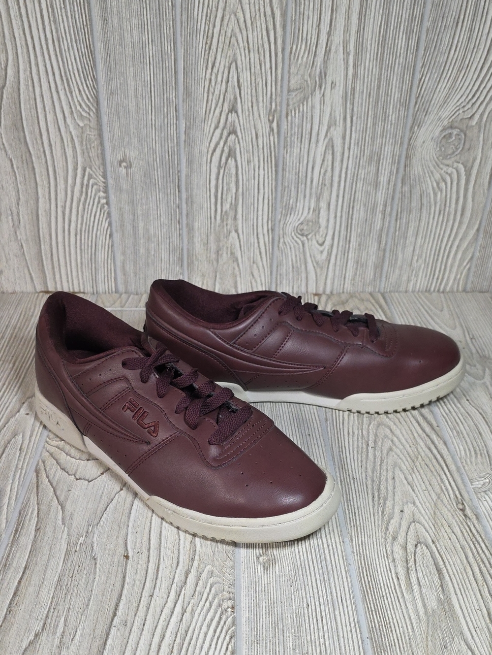 Fila Original Fitness Distressed Burgundy Sneakers Mens Size 9.5